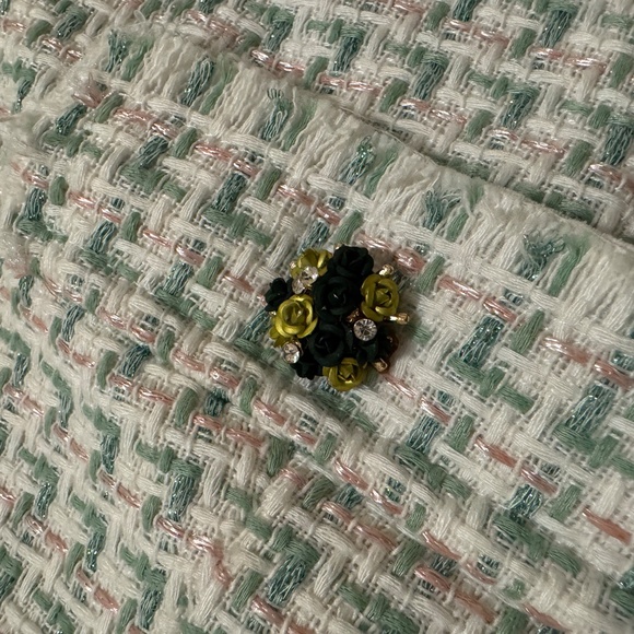 Chic Tweed-Style Short-Sleeve Cropped Jacket + Shorts Set - Picture 8 of 9